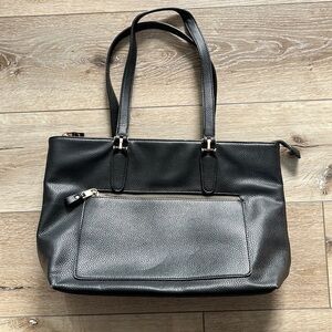 Naturalizer Black Faux Pebbled Leather Shoulder Bag